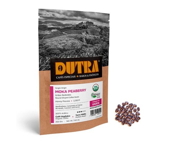 Moka (Peaberry) - Café Dutra Orgânico Microlote  - Torrado em Grãos 200g