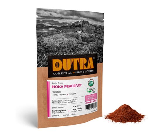Moka (Peaberry) - Café Dutra Orgânico Microlote  - Torrado e Moído 200g